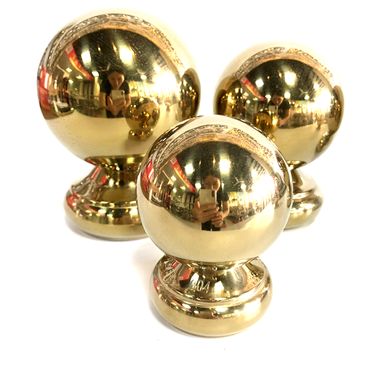 63mm golden stainless steel handrail ball